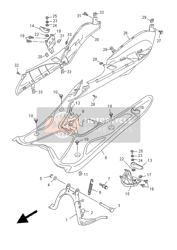 Yamaha YN50FM 2013 In Piedi & Poggiapiedi per un 2013 Yamaha YN50FM